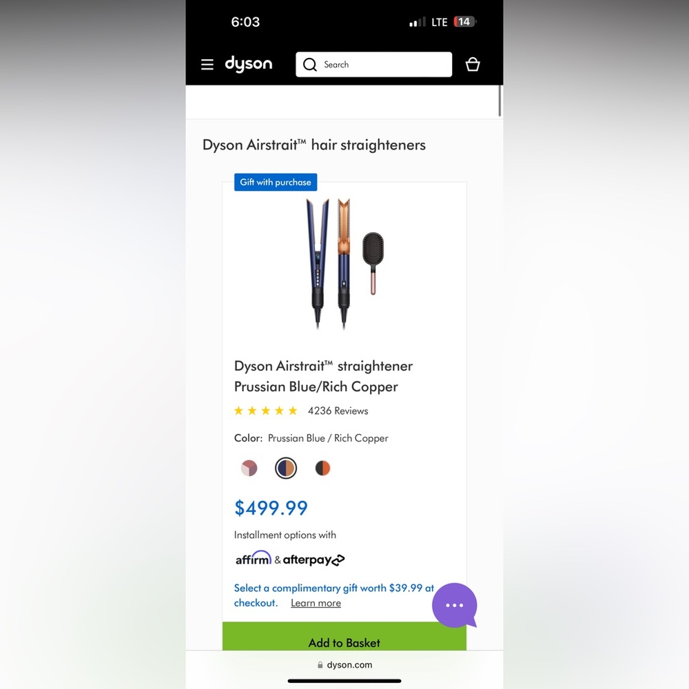 Dyson Airstrait Straightener